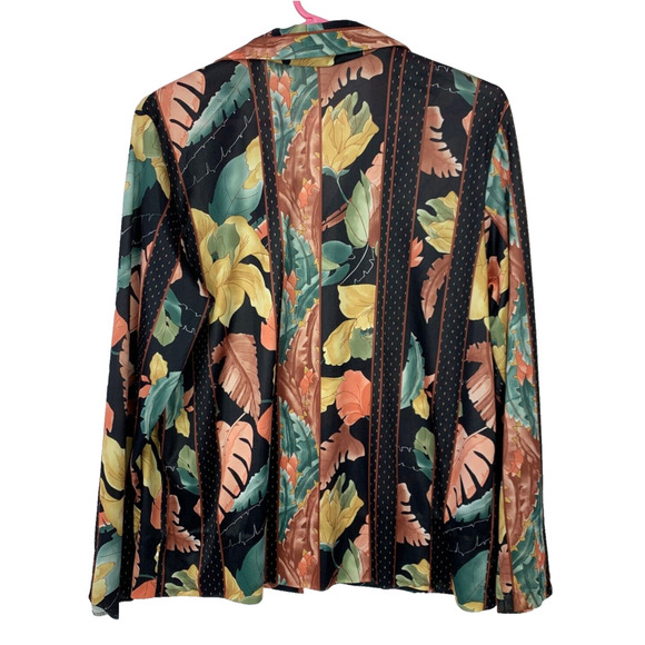 Vintage 70s Village Fair Abstract Floral Slick Button Up Shirt Bust 42" - Picture 6 of 6